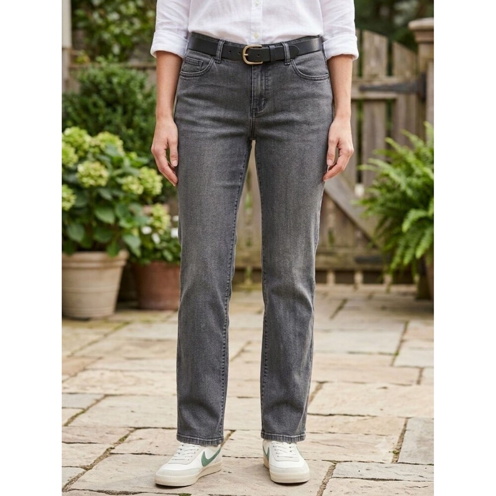 Christopher & Banks Modern Fit Gray Denim Jeans Size 12 Bootcut Mid Rise Stretch